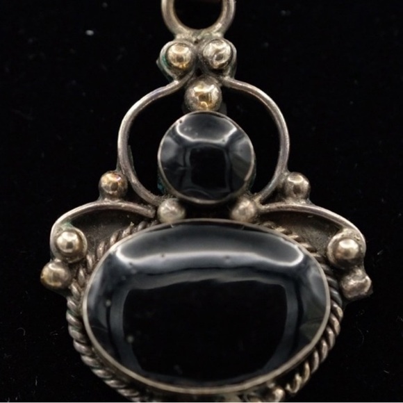 Jewelry - Goth Gorgeous Black Onyx sterling silver Pendant NWT